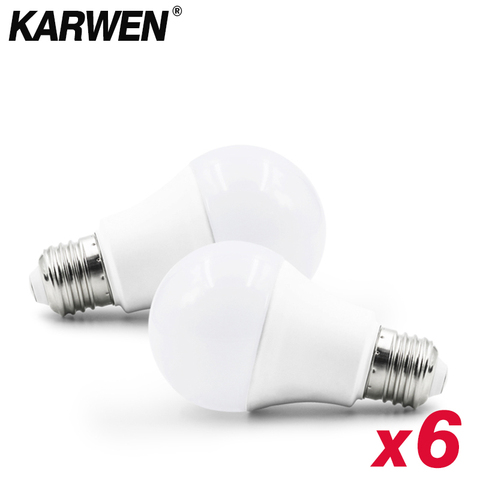 Lampe LED E27 E14, 6 pièces/lot, éclairage d'intérieur, pour un salon, lumière blanche chaude et froide, 3W, 6W, 9W, 12W, 15W, 18W, 20W, 220V ► Photo 1/6