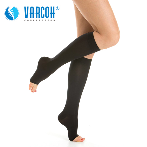 Chaussettes de Compression 30-40 mmHg pour femmes et hommes, meilleurs bas de soutien pour course à pied, sport athlétique médical, vol, voyage, grossesse ► Photo 1/6