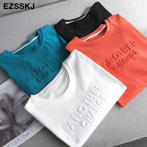 Printemps été femmes basique 3D lettre T-shirt décontracté à manches courtes bas couleur bonbon coton T-shirt femme hauts épais ► Photo 1/6