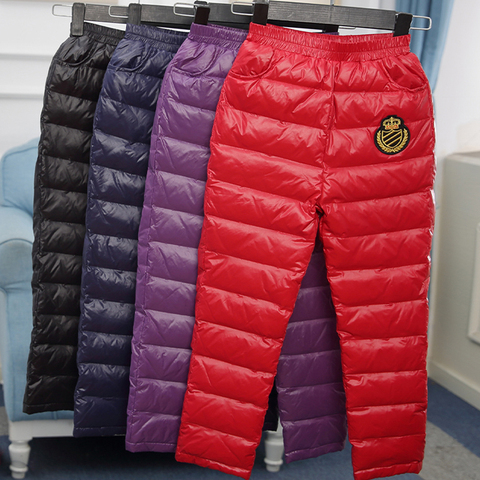 Pantalon d'hiver en duvet de canard blanc pour fille et garçon, vêtement chaud, résistant à la chaleur, couleur Pure, vêtements pour enfants de 8 à 12 ans ► Photo 1/6