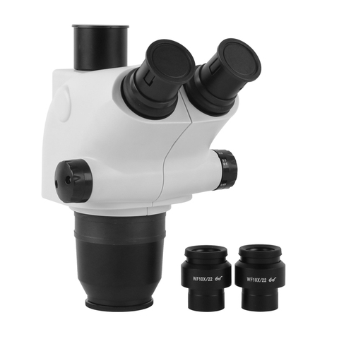 6.5X-65X 3.25X-32.5X 13X-130X tête de Microscope binoculaire Zoom Microscope stéréo + 0.5x 2.0x lentille auxiliaire + oculaire WF10X/22mm ► Photo 1/6
