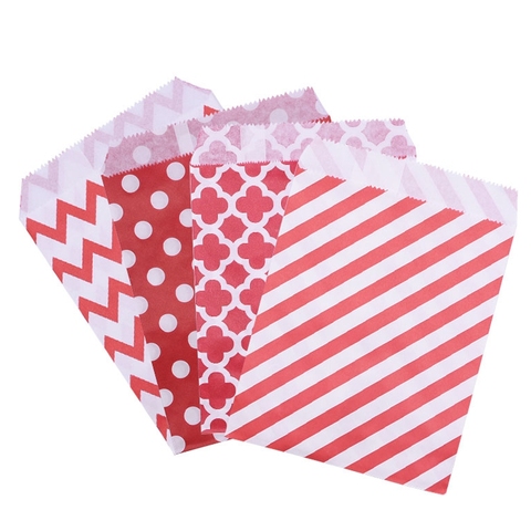 Sacs en papier Style mixte, sacs cadeaux pour bonbons cookies, fournitures de décoration pour fête anniversaire, emballage alimentaire, 25/50pcs ► Photo 1/6