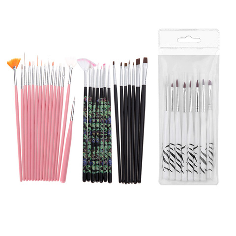 Stylo professionnel d'art d'ongle dessin peinture pointillant UV Gel vernis à ongles brosse Art d'ongle manucure outils Kit de brosses à ongles ► Photo 1/6