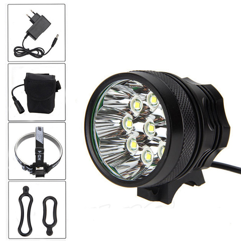 9xT6 vélo avant lumière Ultra lumineux vtt vélo guidon lampe de poche avec 9000mAh 8.4v batterie Pack nuit cyclisme lampe à LED BC0545 ► Photo 1/6