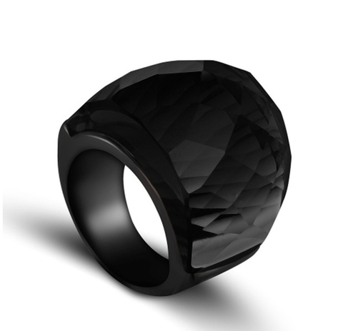 Bague de fête en métal noir, bijoux de haute qualité pour femmes ► Photo 1/6