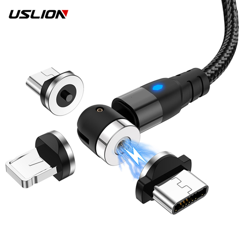 USLION nouveau câble usb magnétique Charge rapide Type C aimant Charge Micro câble usb pour iPhone 11 Pro XS Plus Samsung Xiaomi usb c ► Photo 1/6