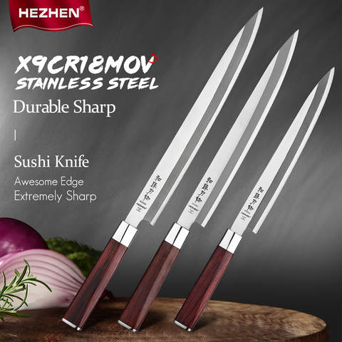 HEZHEN couteau à fileter le poisson Gyuto japonais, ustensile de cuisine pour Sushi de haute qualité 240-300mm, manche en bois de rose en acier inoxydable ► Photo 1/1