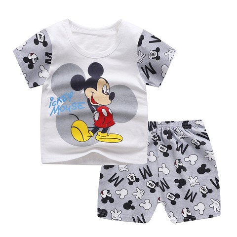 2022 décontracté bébé enfants Sport vêtements Disney Mickey Mouse vêtements ensembles pour garçons Costumes 100% coton bébé vêtements 9M -4 ans ► Photo 1/6