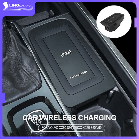 Chargeur sans fil de voiture, charge rapide à Induction, pour volvo xc60 s90 v90, nouveau 2022, s60 v60 Qi, 2015, 2016, 2017, 2022, 2022, 2022, xc90 ► Photo 1/6