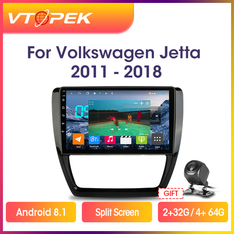 Vtopek – autoradio Android 4G + WiFi, Navigation GPS, RDS, DSP, lecteur multimédia vidéo, 2din, unité centrale pour voiture VW Volkswagen Jetta 2011 – 2022 ► Photo 1/6