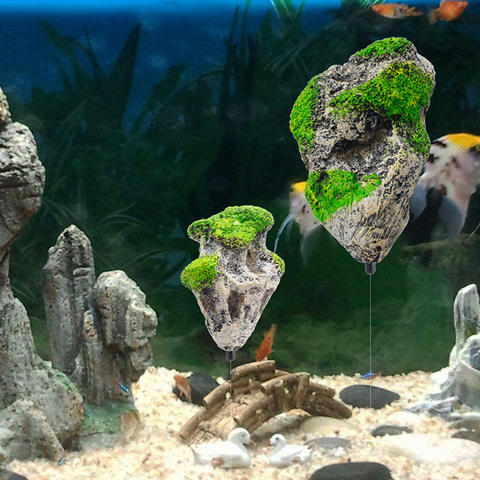 Roche flottante en pierre artificielle suspendue, décoration d'aquarium de poisson, pierre ponce flottante, ornement de roche volante ► Photo 1/6