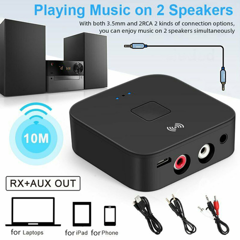 Bluetooth 5.0 RCA récepteur Audio APTX 3.5mm AUX Jack musique sans fil adaptateur Bluetooth avec NFC pour haut-parleurs d'ordinateur de télévision de voiture ► Photo 1/6
