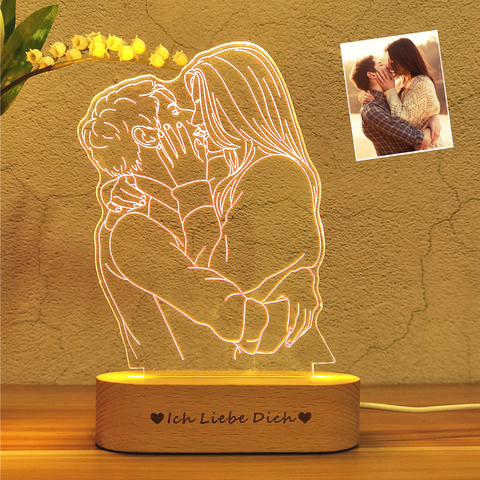 Lampe 3D personnalisée avec Photo et texte, veilleuse personnalisée, pour anniversaire de mariage, fête des mères, cadeau de fête des pères ► Photo 1/6