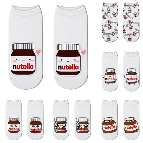 Chaussettes courtes imprimées en 3D pour femmes, Mini bouteille de pilules, amusantes et mignonnes, en coton, joyeuses, sport, automne, bas de cheville, cadeau pour filles, nouvelle collection ► Photo 1/6