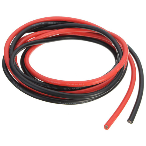 Câbles électriques flexibles en cuivre à deux fils, 12/16/18/20/26/28/30awg, câbles électriques en Silicone SR, 1M noir + 1M rouge pour RC ► Photo 1/4