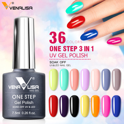 2022 venalisa 7.5ml une étape gel vernis 36 couleurs tremper varish sans couche de finition couche de base une setp 3 en 1 uv gel vernis à ongles ► Photo 1/6