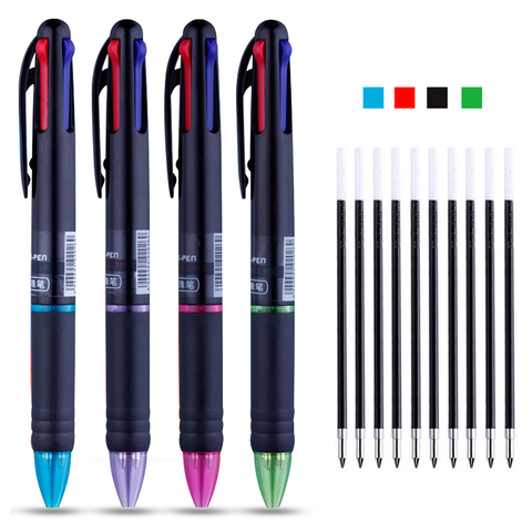 Stylo à bille multicolore, 11 pièces, 0.7 Mm, stylo à bille, noir, rouge, bleu, vert, outils d'écriture, recharge d'encre, papeterie, ensemble cadeau ► Photo 1/6