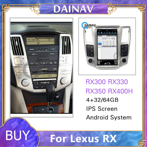 Autoradio Android, Navigation GPS, lecteur vidéo DVD, unité centrale, enregistreur cassette, type Tesla, pour Lexus RX, RX300, RX330, RX350, RX400H ► Photo 1/6