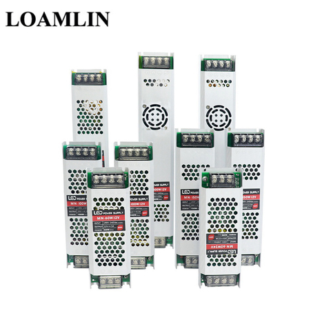 Transformateurs d'éclairage Ultra mince alimentation LED DC12V, pilote de 60W, 100W, 150W, 200W, 300W, AC190-240V W pour ampoules LED ► Photo 1/6