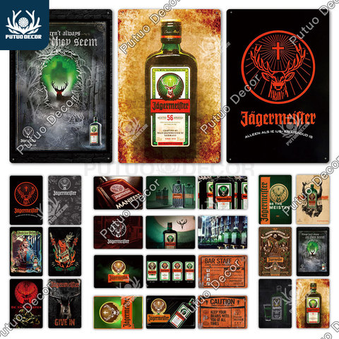 Putuo décor Jagermeister métal signe Vintage étain signes Plaque de métal Plaque métal décor mural pour Pub Bar homme grotte décoration murale ► Photo 1/6