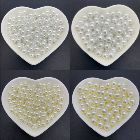 Perles d'espacement en acrylique, 4mm – 20mm, Imitation perles rondes, pour la fabrication de bijoux, accessoires de bijouterie, bricolage ► Photo 1/5