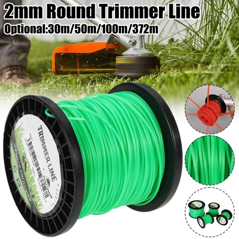 2mm x 50m/100m/372m Strimmer ligne débroussailleuse pièces coupe gazon Nylon jardin cordon fil rond chaîne maison jardin outil fournitures ► Photo 1/6