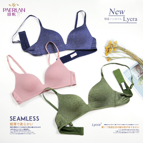 PAERLAN – soutien-gorge Push Up pour femme, sous-vêtement une pièce en Lycra vert, confortable et Simple, sans armature, pour tous les jours, coupe 3/4 ► Photo 1/6