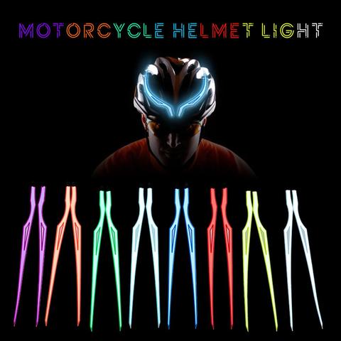 Bande lumineuse pour casque de moto, 2 pièces, lumière froide, pour la nuit, Signal lumineux modifié, autocollant étanche ► Photo 1/6