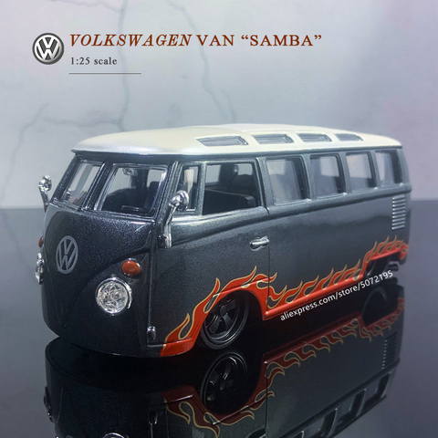 Maisto – voiture en alliage 1:24 volkswagen VAN SAMBA, modèle réduit de collection, jouet cadeau ► Photo 1/6