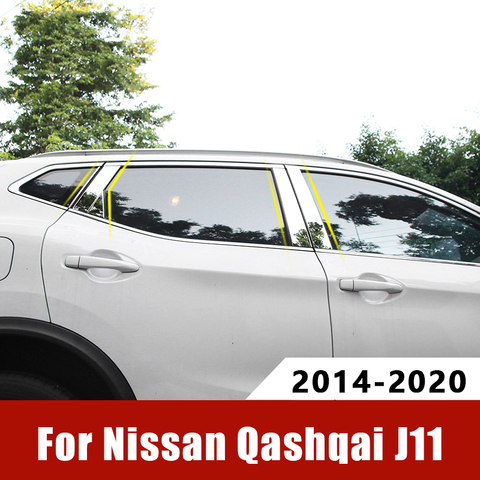 Pour Nissan Qashqai J11 2014 2015 2016 2017 2022 en acier inoxydable voiture  fenêtre pilier poste couvre garniture autocollant accessoires externes -  Historique des prix et avis, Vendeur AliExpress - Shop2960025 Store