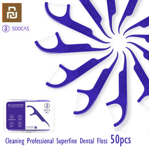 Fil dentaire Original Xiaomi Soocare nettoyage quotidien des dents fil dentaire professionnel Superfine 50 pièces/ensemble qualité supérieure ► Photo 1/6