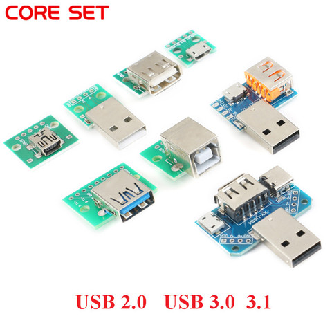 Connecteur USB 3.0 mâle/MINI adaptateur MICRO USB à DIP 2.54mm, 5 broches femelle Type B, convertisseur de PCB, DIY, 5 pièces ► Photo 1/6