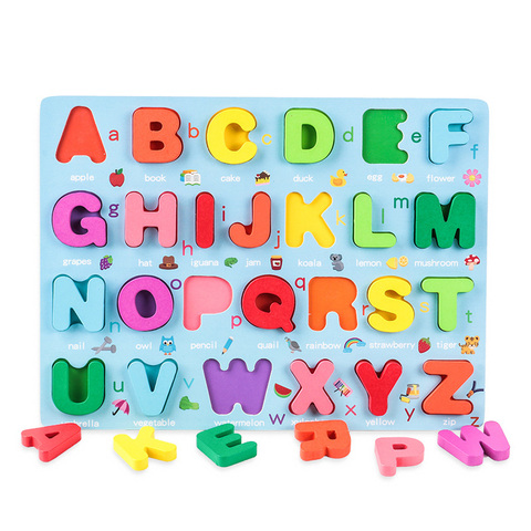 Enfants 3D en bois Puzzle jouets coloré numéro lettre géométrie forme Cognition saisir conseil apprentissage précoce éducatif Montessori jouet ► Photo 1/6