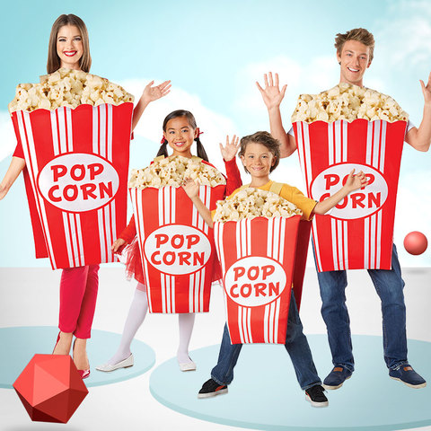 Costumes de pop-corn 3D drôles pour la nourriture de fête de carnaval adulte Cosplay Halloween groupe déguisement femmes adultes scène tenue DN4287-1 ► Photo 1/5