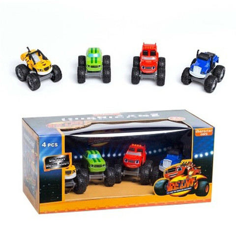 4 pièces Monstere Machines voiture jouets russe Miracle concasseur camion véhicules Figure flammé jouets pour enfants cadeaux d'anniversaire ► Photo 1/6