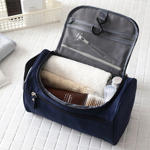 Sac de maquillage sac de rangement pas cher femmes sacs hommes grand imperméable à l'eau en Nylon voyage sac cosmétique organisateur maquillage lavage trousse de toilette ► Photo 1/6