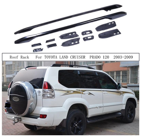 Barre de porte-bagages en alliage d'aluminium, support de toit pour TOYOTA LAND CRUISER PRADO 120 2003 – 2009 ► Photo 1/6