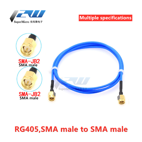 Connecteur SMA vers SMA, câble Coaxial RF droit, SMA mâle vers SMA mâle, RG405 086, adaptateur bleu peau ► Photo 1/6