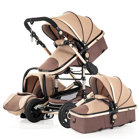 3 en 1 bébé poussette luxe haute paysage bébé landau portable bébé poussette multifonctionnel nouveau-né chariot double face ► Photo 1/1