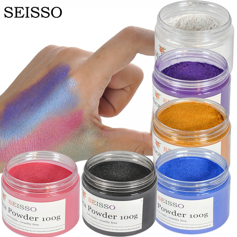 Sisso Kit de fabrication de savons en poudre | Poudre de Mica organique, paillettes de ongles, ensemble de Pigments en poudre, pour faire des savons, teinture, savon à main, 100g/boîte ► Photo 1/6