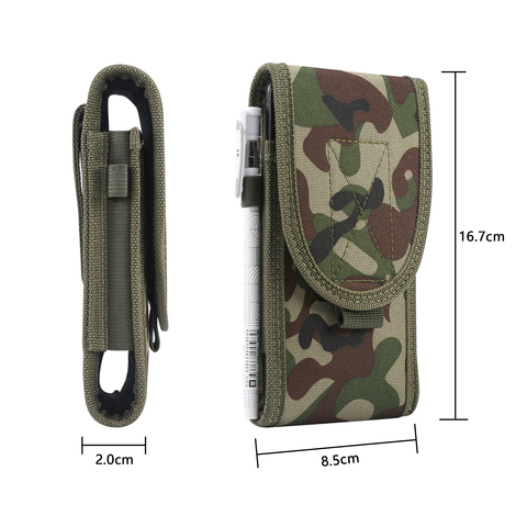 Pochette de téléphone à ceinture Molle tactique d'extérieur, étui en tissu Nylon à Clip pour iPhone 12 11 Pro Max XR X XS Max ► Photo 1/6