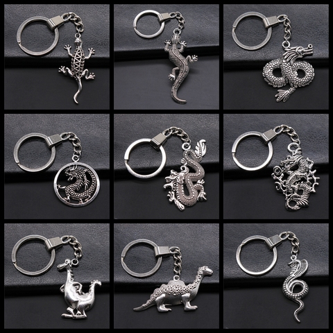 Nouveau mode porte-clés Animal Dragon Gecko lézard dinosaure serpent pendentifs bricolage voiture porte-clés porte-anneau Souvenir pour cadeau ► Photo 1/1