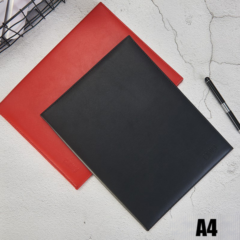 Couverture de dossier de coopération rouge, certificat d'affaires en cuir, coque de signature de contrat pour rapport de réunion, fourniture de bureau A4 1 pièce ► Photo 1/6