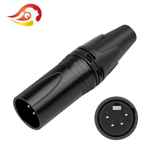 QYFANG – mélangeur de Microphone en alliage métallique XLR, 4 broches, prise de haut-parleur mâle, adaptateur d'épissure de canon, amplificateur de Tube en plastique, prise Audio d'équilibre ► Photo 1/6