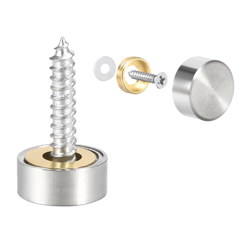 Uxcell 2/4/8 pièces 10mm 12mm 14mm 18mm 22mm 25mm miroir vis capuchons décoratifs couverture clous acier inoxydable brossé ► Photo 1/1