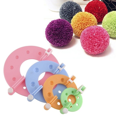 Kit de tissage tisser avec pompon pour enfants, à boule de peluche, 4 tailles, 8 pièces, 4 tailles, bricolage, fournitures artisanales ► Photo 1/6