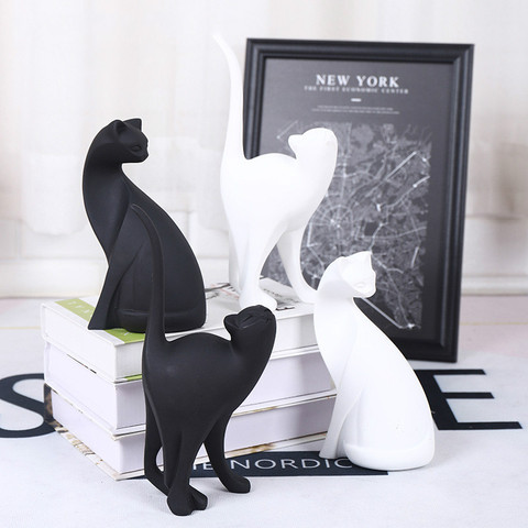 1Pc nordique Style résine artisanat délicat Animal chat Figurine ornement créatif bureau parure pour maison bureau vitrine WJ908 ► Photo 1/5