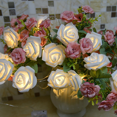 Guirlande Led guirlande lumières Rose fleur noël Led fée lumières décorations d'arbre de noël lumières de noël guirlande Usb Navidad ► Photo 1/6