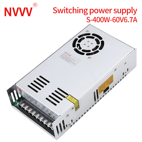 NVVV alimentation à découpage 15 w-400w AC 110/220v DC 5v 12v 24v 36v 48v 60v convertisseur de tension cc (400w 60v 6.7a pour RD6006) ► Photo 1/6