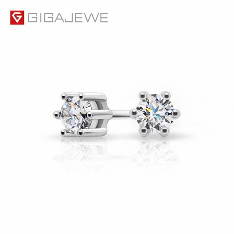 GIGAJEWE – boucles d'oreilles rondes en argent 925, ct, 3mm, EF VVS1, Moissanite, Test de diamant réussi, cadeau de noël, jeton d'amour à la mode ► Photo 1/6